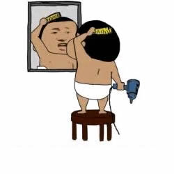 对着镜子自恋